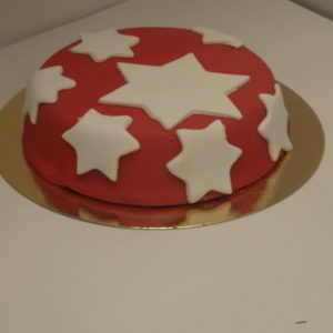 Sterren taart rood wit 8 pers.